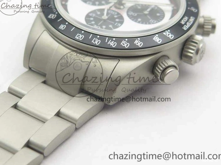 1225 Daytona Newman Sandblasted SS White Black Dial On SS Bracelet A Functional 3522